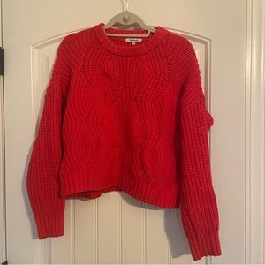 Red Madewell cable knit sweater - size medium